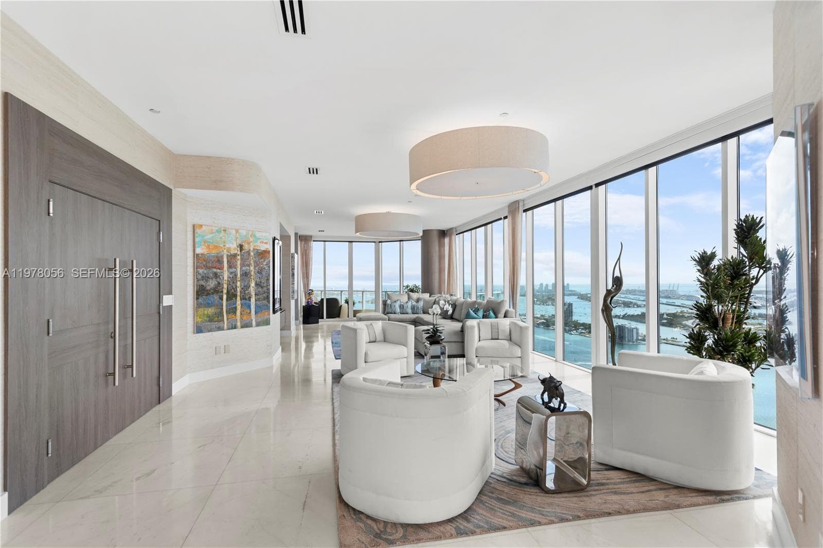 Sweeping water and skyline views from the 47th floor