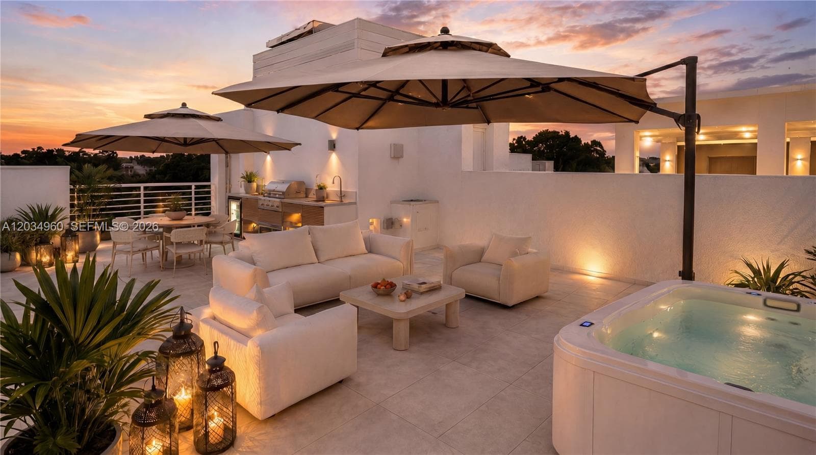 Private Rooftop Terrace Virtually Staged