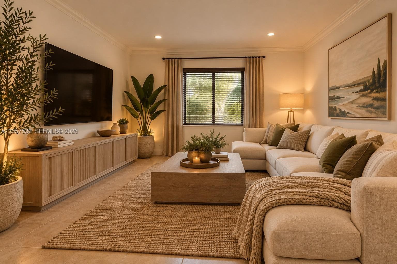Virtually staged Living room